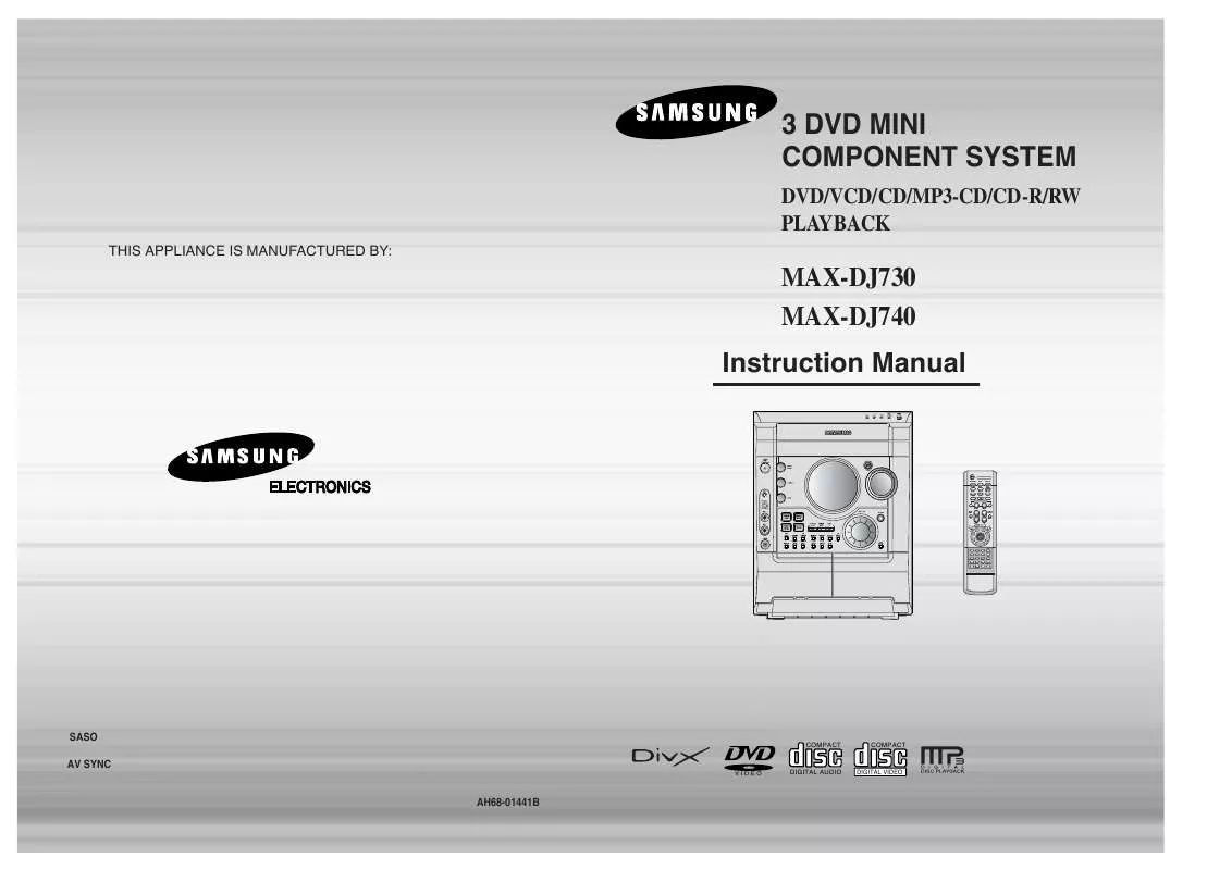 Mode d'emploi SAMSUNG MAX-DJ730