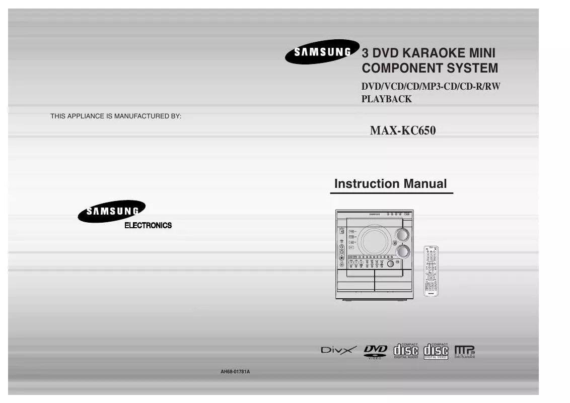 Mode d'emploi SAMSUNG MAX-KC650