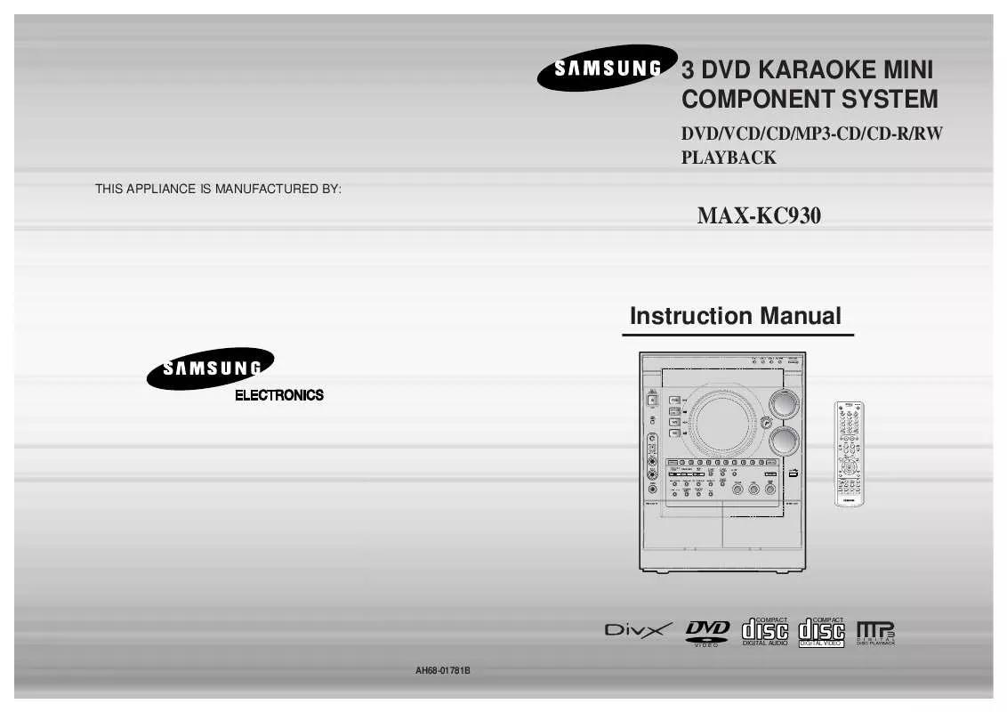 Mode d'emploi SAMSUNG MAX-KC930