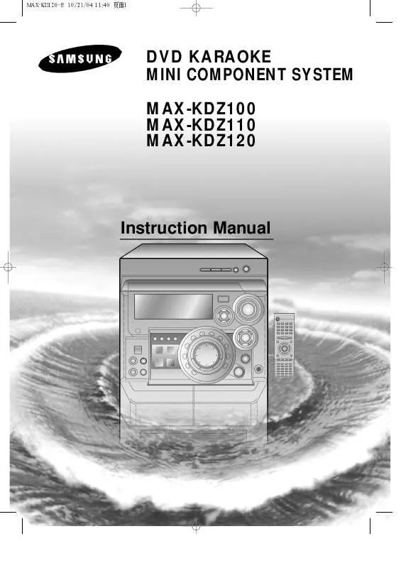 Mode d'emploi SAMSUNG MAX-KD120