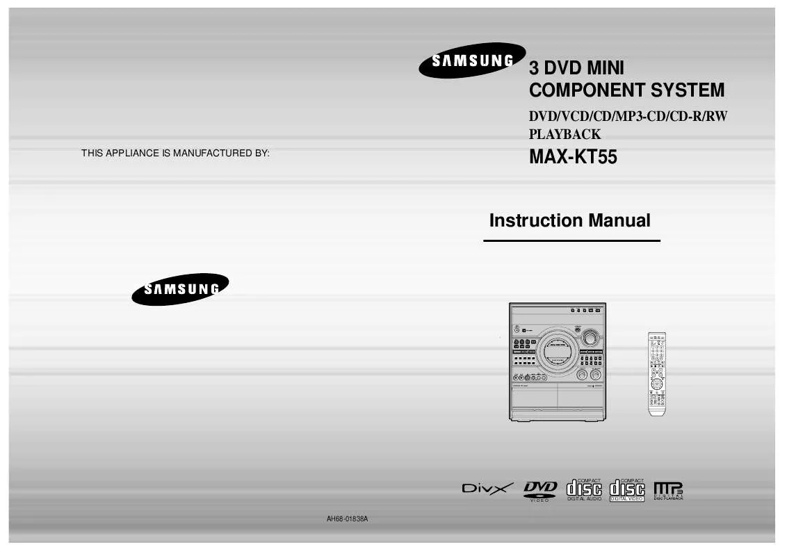 Mode d'emploi SAMSUNG MAX-KT55