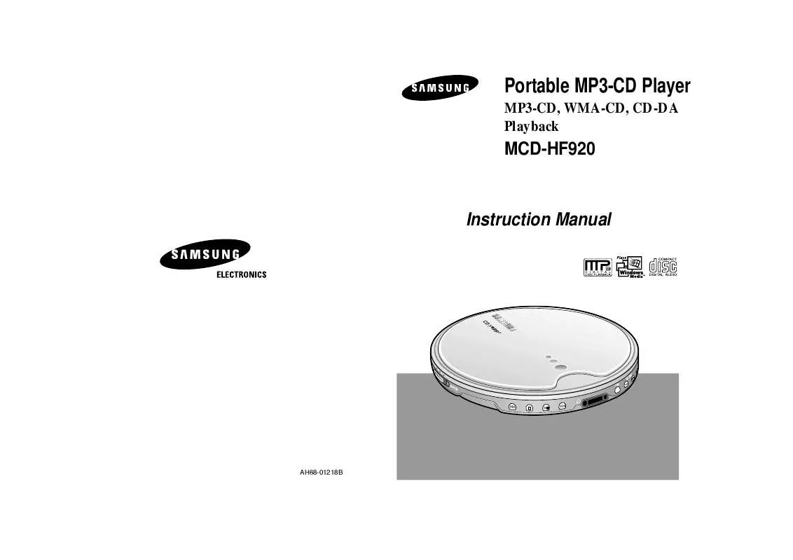 Mode d'emploi SAMSUNG MCD-HF920