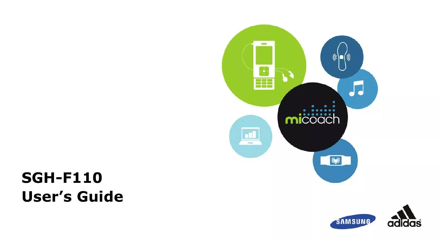 Mode d'emploi SAMSUNG MICOACH SGH-F110