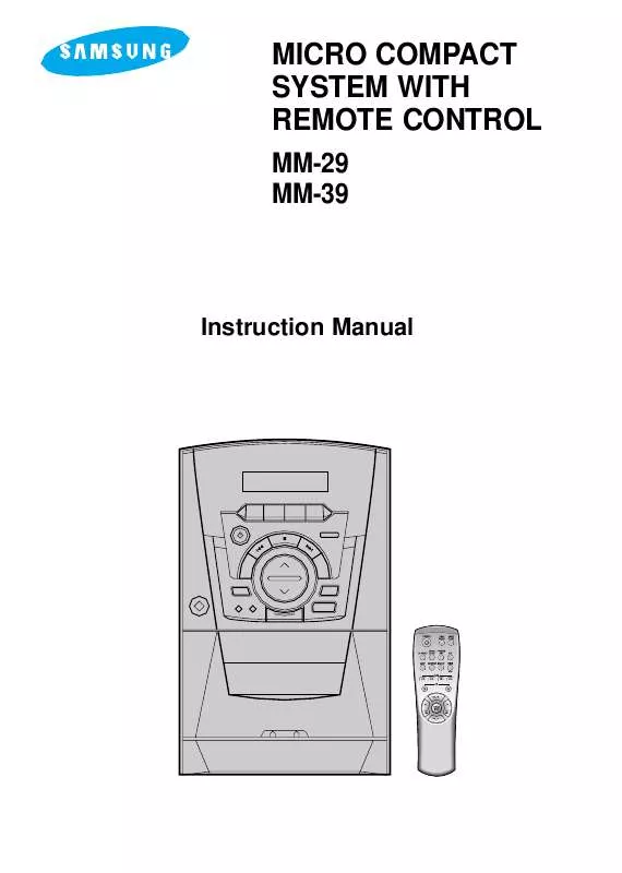 Mode d'emploi SAMSUNG MM-29