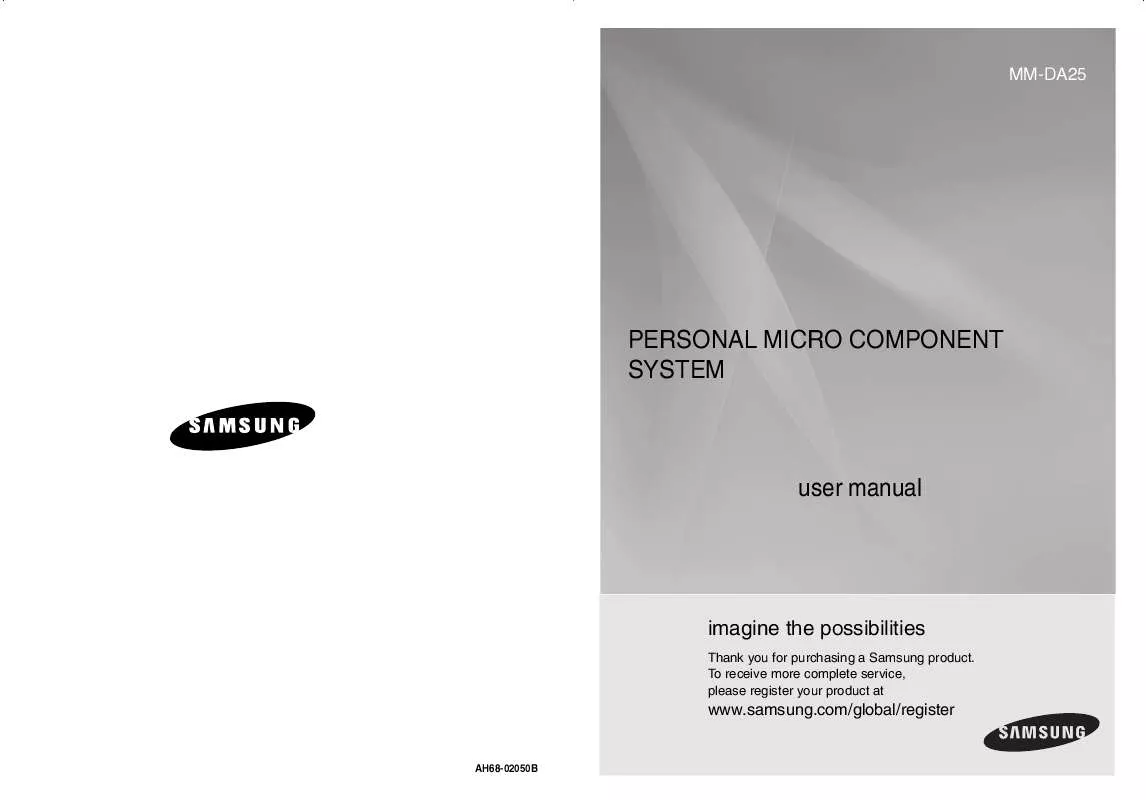 Mode d'emploi SAMSUNG MM-DA25R