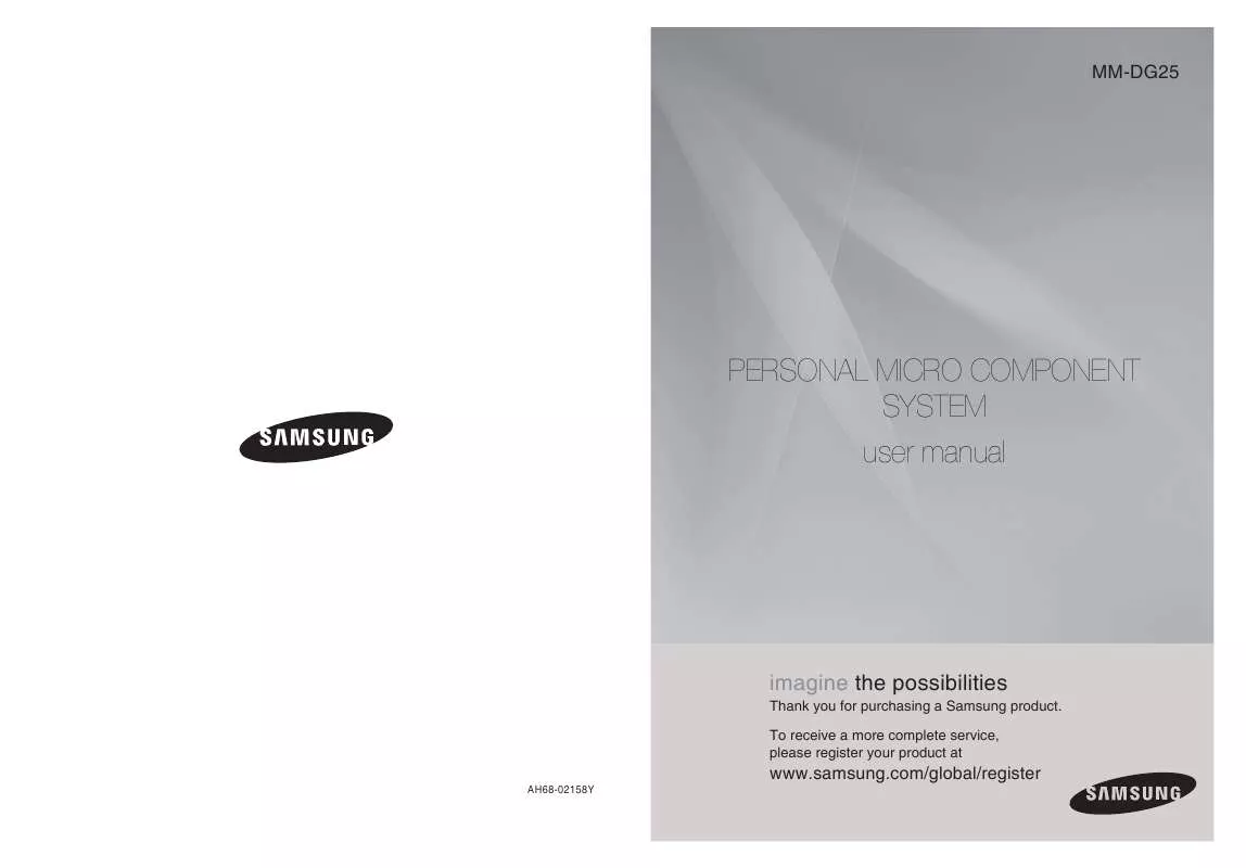 Mode d'emploi SAMSUNG MM-DG25