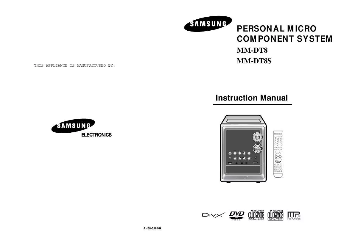 Mode d'emploi SAMSUNG MM-DT8