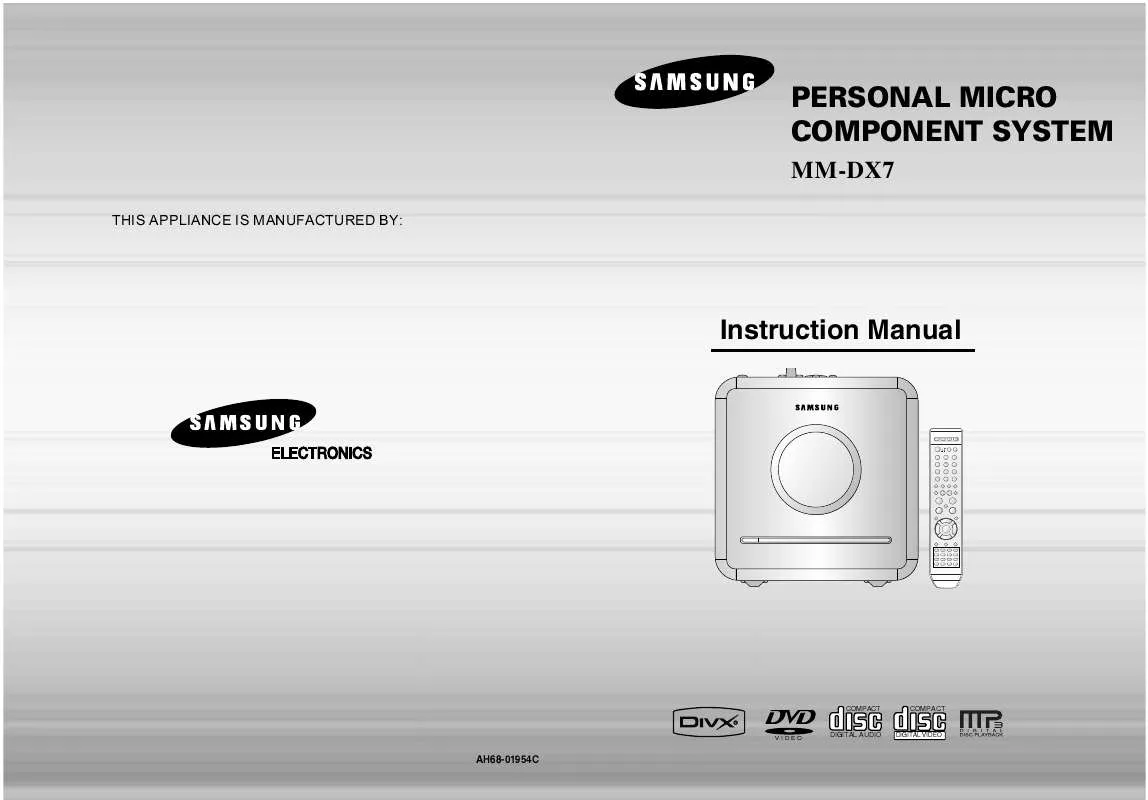 Mode d'emploi SAMSUNG MM-DX7