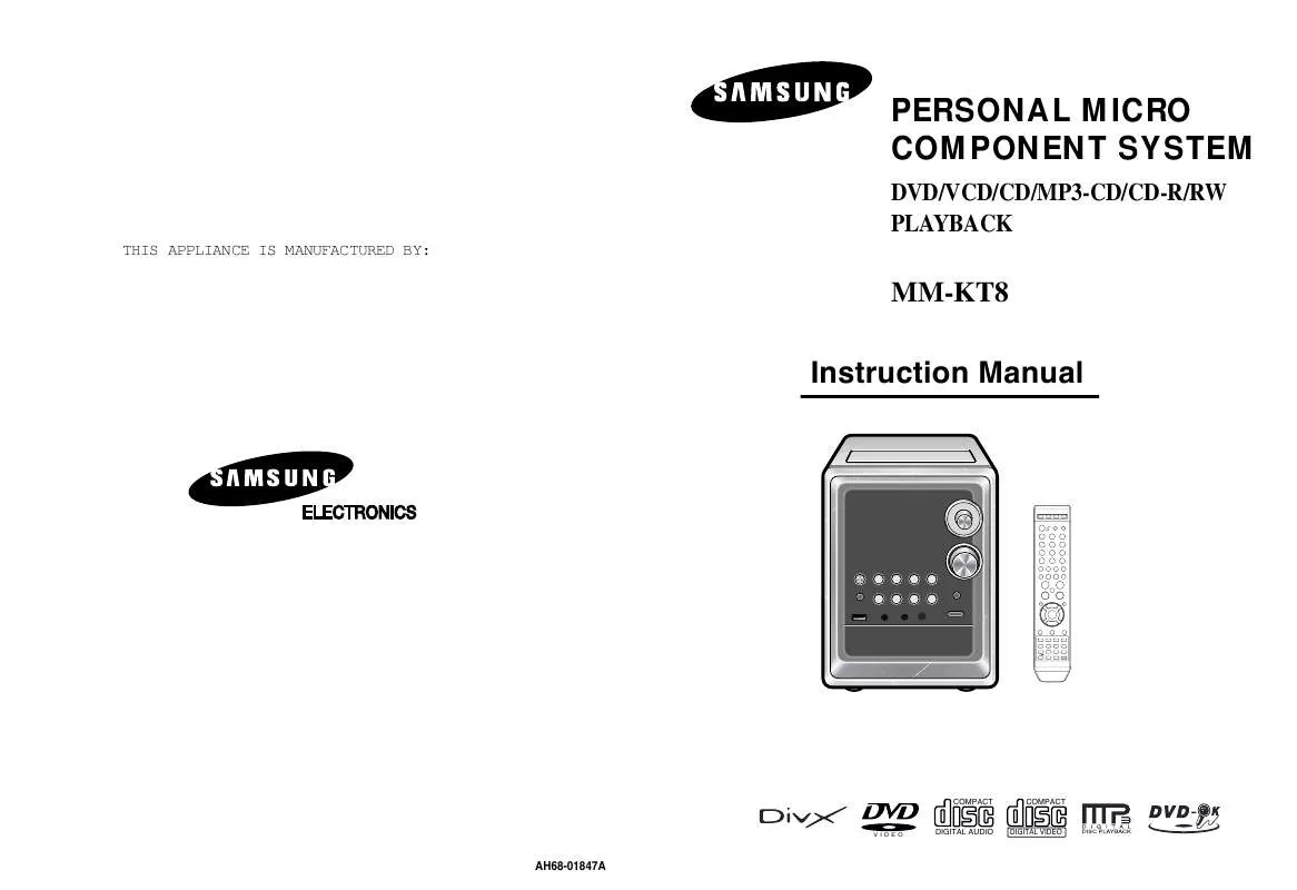 Mode d'emploi SAMSUNG MM-KT8