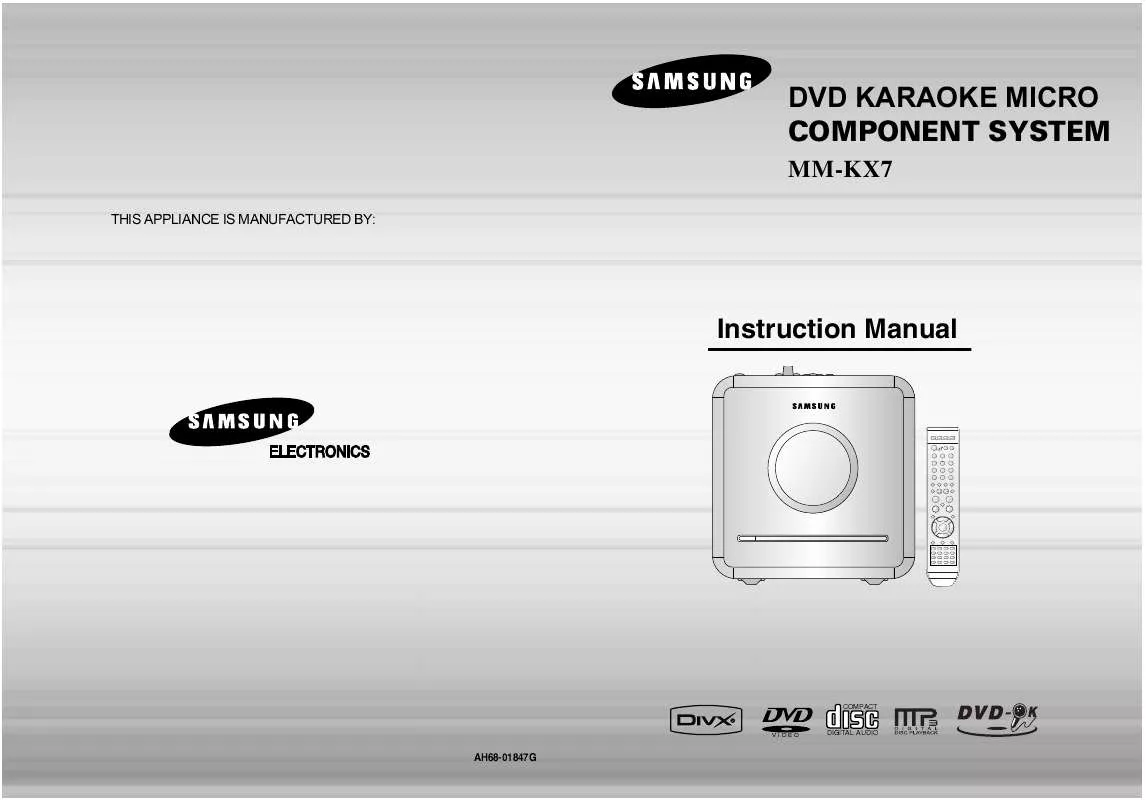 Mode d'emploi SAMSUNG MM-KX7