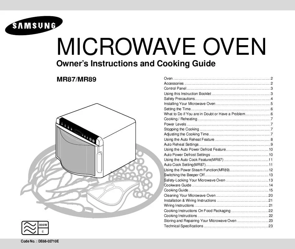 Mode d'emploi SAMSUNG MR87