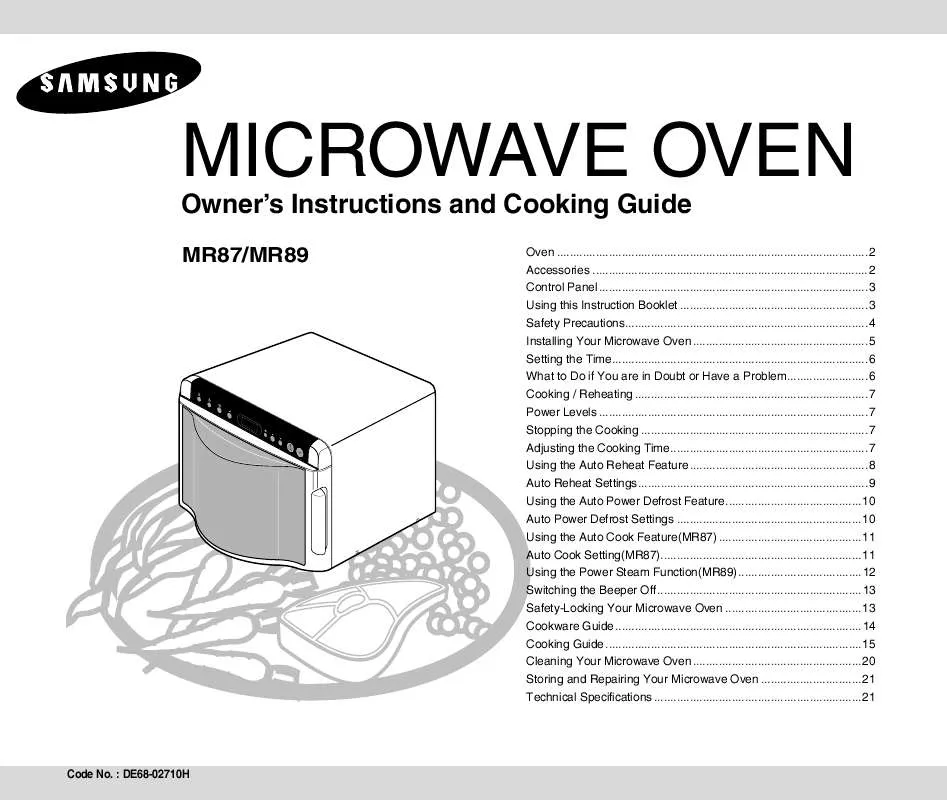 Mode d'emploi SAMSUNG MR89