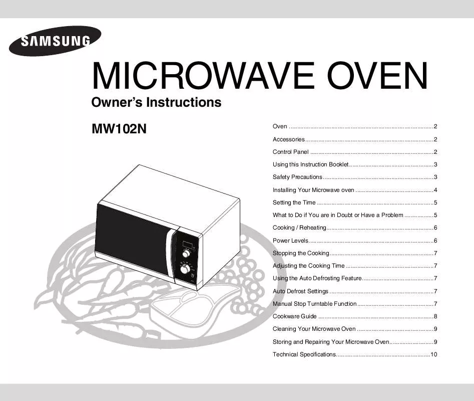 Mode d'emploi SAMSUNG MW102N