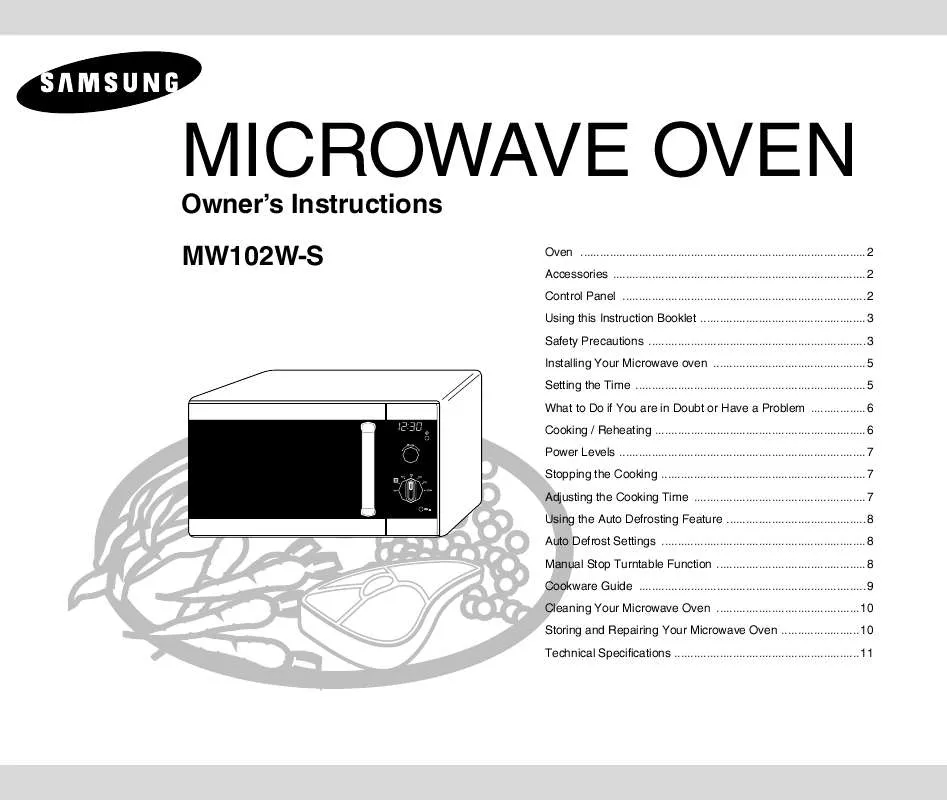 Mode d'emploi SAMSUNG MW102W-S