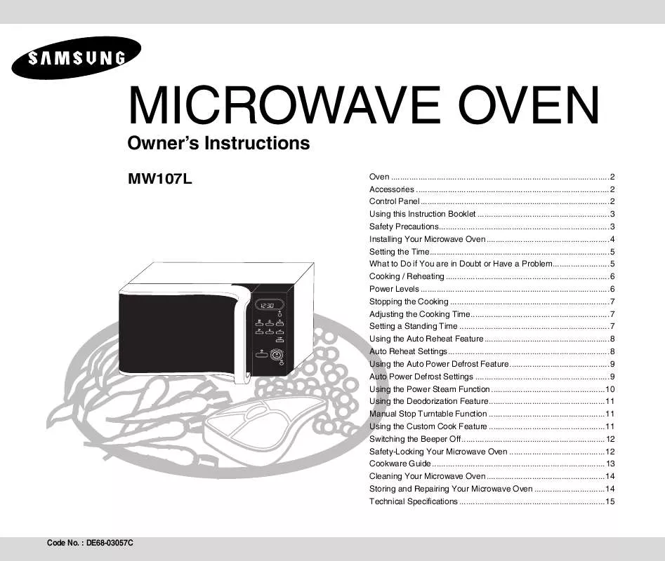 Mode d'emploi SAMSUNG MW107L