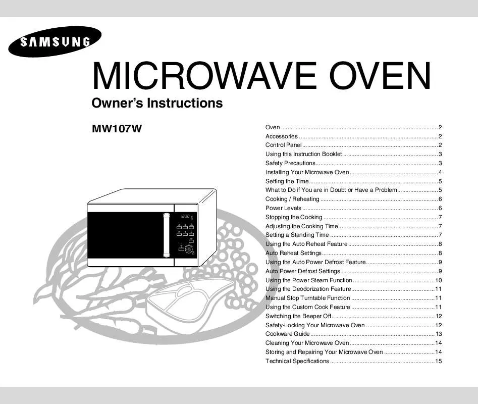 Mode d'emploi SAMSUNG MW107W