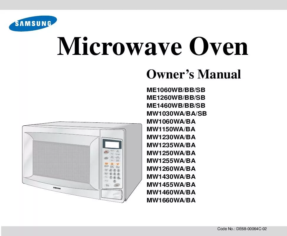 Mode d'emploi SAMSUNG MW1150WA