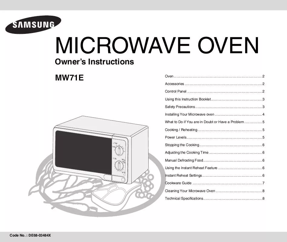 Mode d'emploi SAMSUNG MW71E