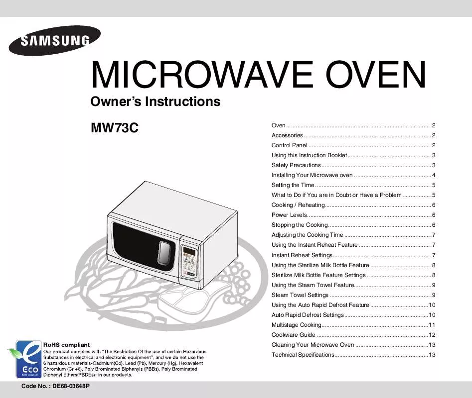 Mode d'emploi SAMSUNG MW73C