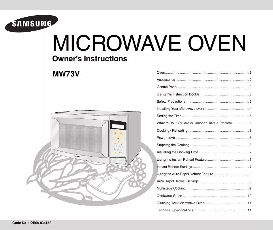 Mode d'emploi SAMSUNG MW73V