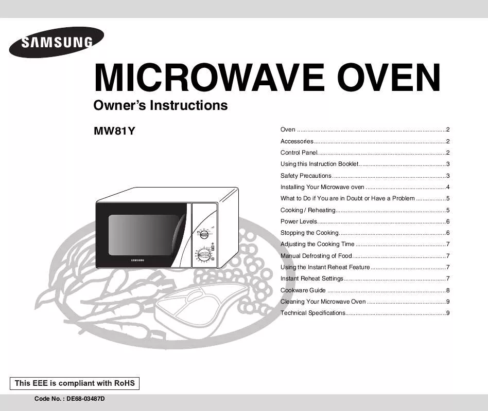 Mode d'emploi SAMSUNG MW81Y-WP