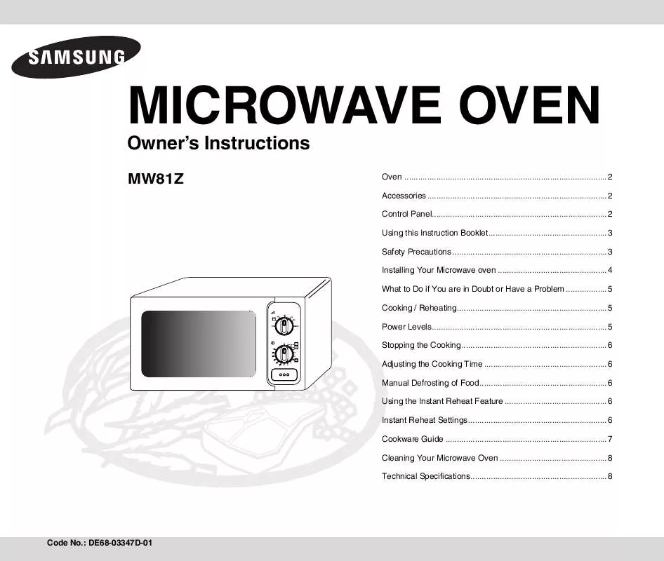 Mode d'emploi SAMSUNG MW81Z