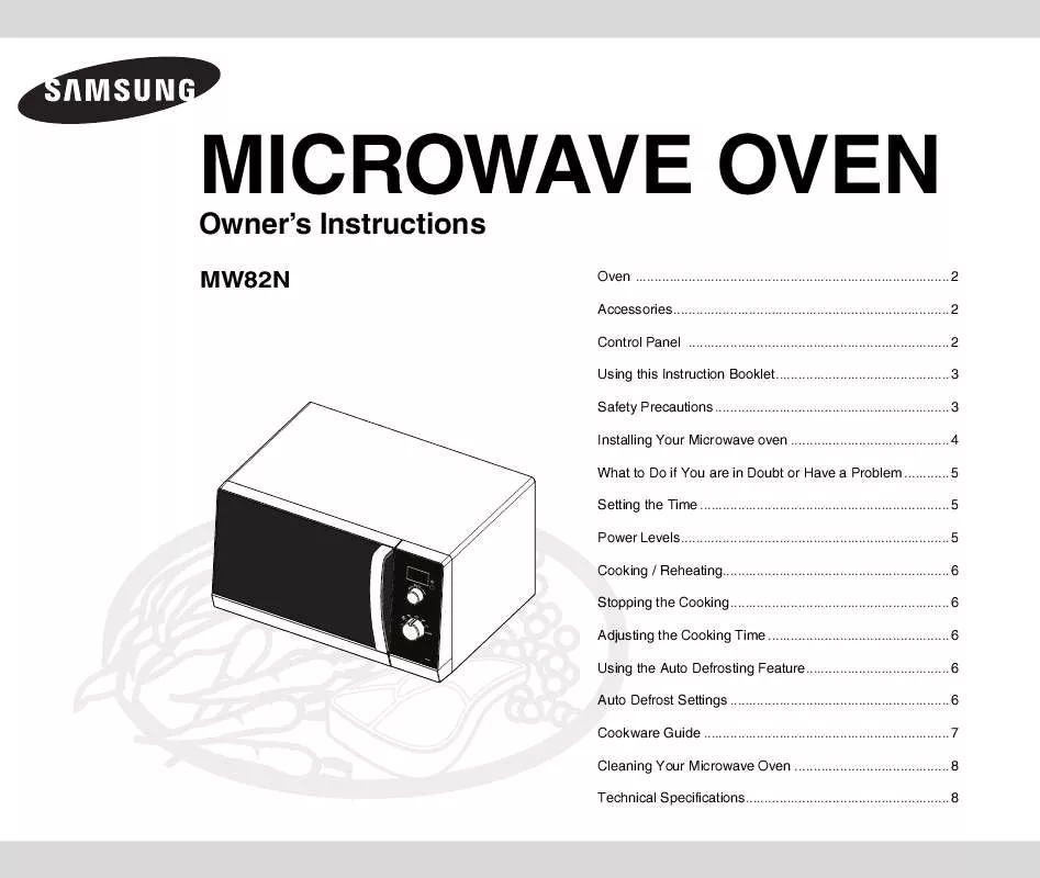 Mode d'emploi SAMSUNG MW82N-S