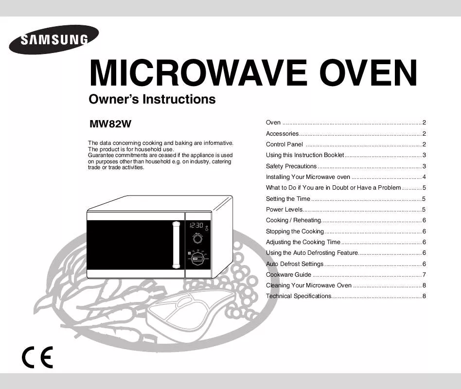 Mode d'emploi SAMSUNG MW82W-S/XEH