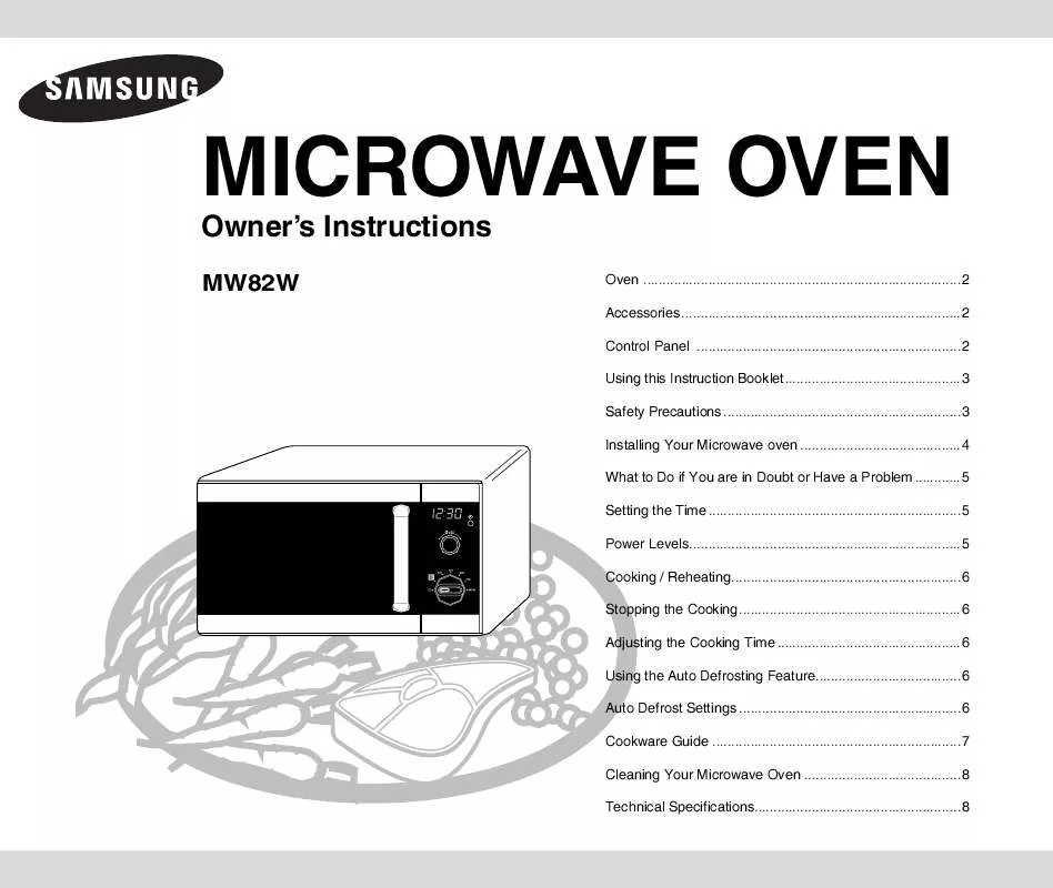 Mode d'emploi SAMSUNG MW82W