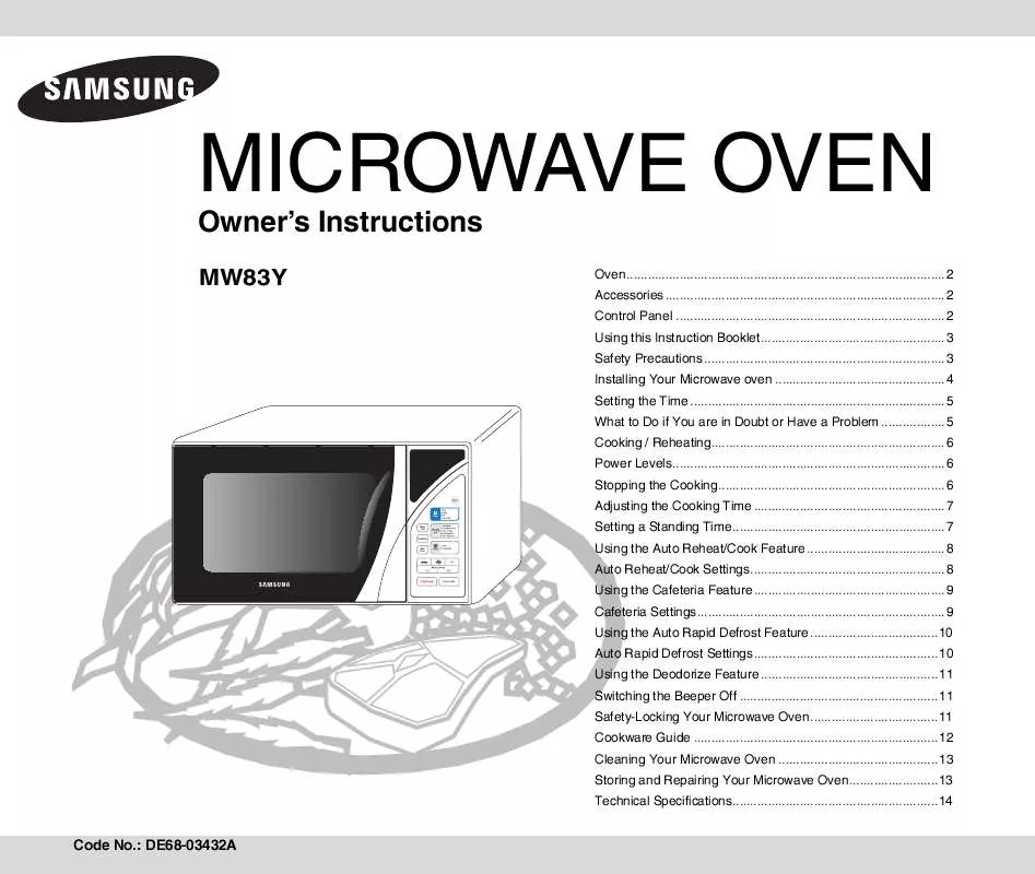 Mode d'emploi SAMSUNG MW83Y