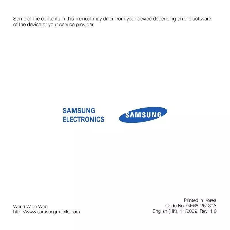 Mode d'emploi SAMSUNG OMNIA LITE B7300