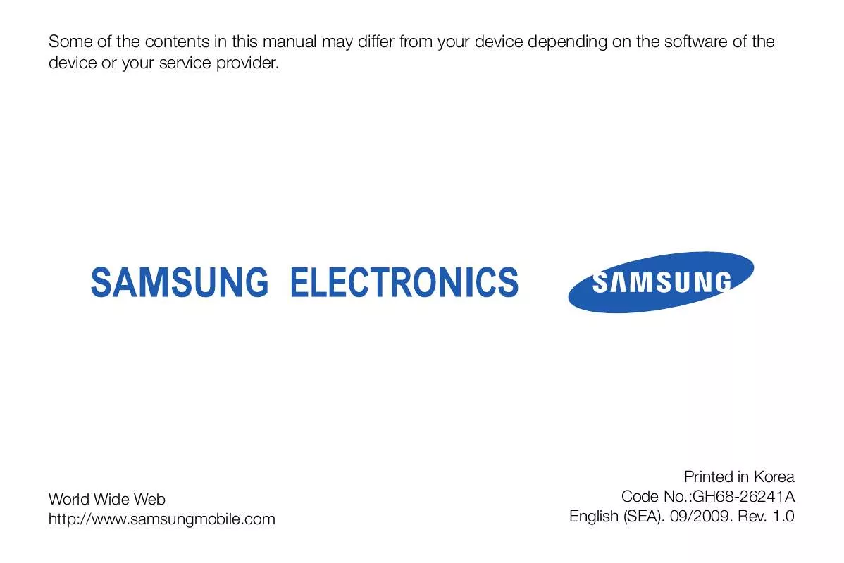 Mode d'emploi SAMSUNG OMNIA PRO B7330