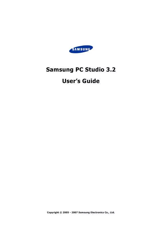 Mode d'emploi SAMSUNG PC STUDIO 3.2