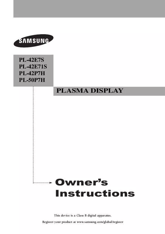 Mode d'emploi SAMSUNG PL-42E71S