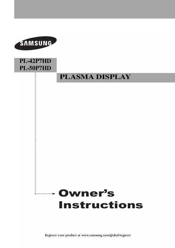 Mode d'emploi SAMSUNG PL-42P7HD