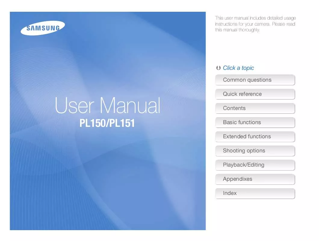 Mode d'emploi SAMSUNG PL150 BLUE