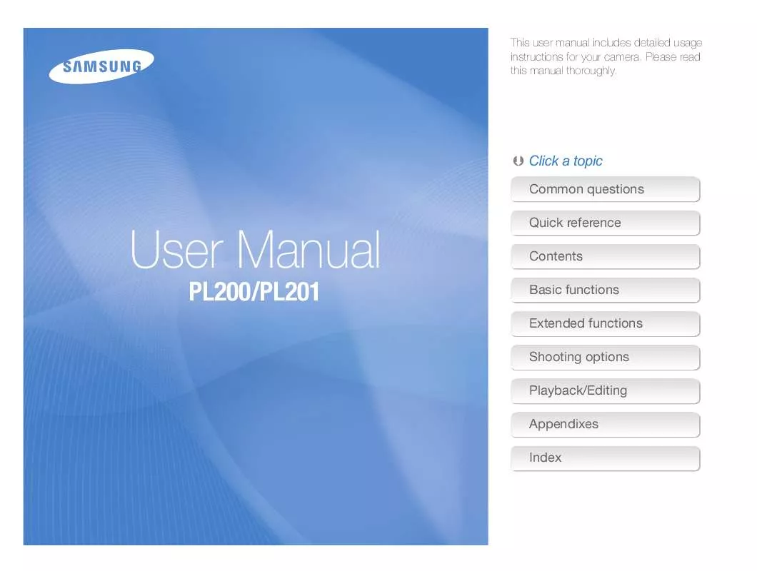 Mode d'emploi SAMSUNG PL201