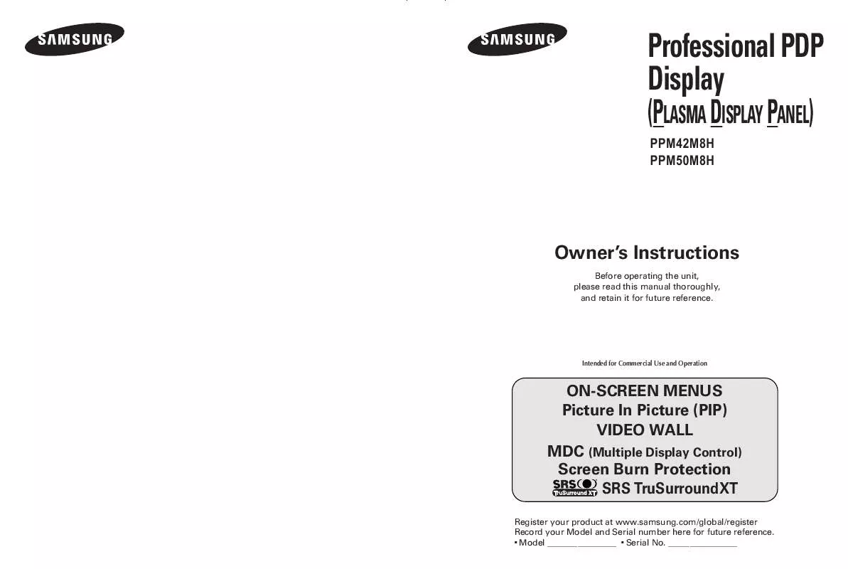 Mode d'emploi SAMSUNG PPM42M8HB