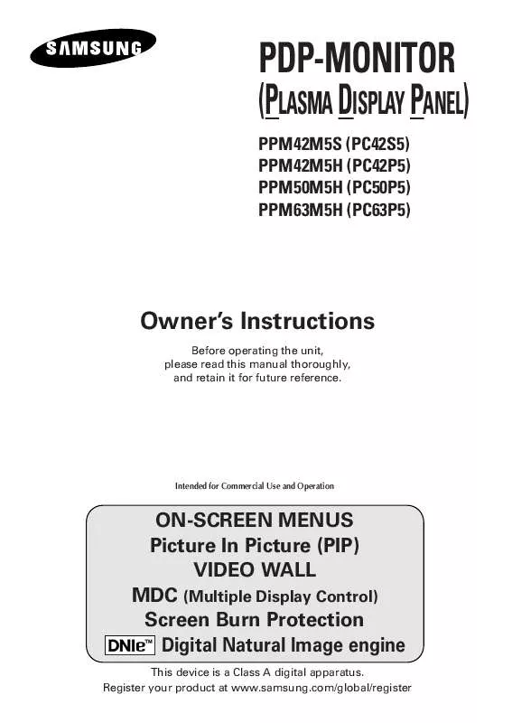Mode d'emploi SAMSUNG PPM50M5HB