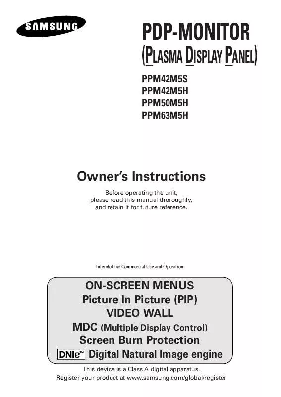 Mode d'emploi SAMSUNG PPM50M5HS