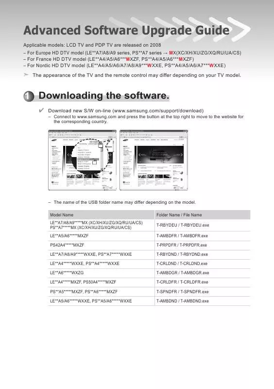 Mode d'emploi SAMSUNG PS50A568S1M