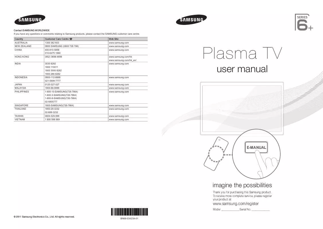 Mode d'emploi SAMSUNG PS51D6900DM