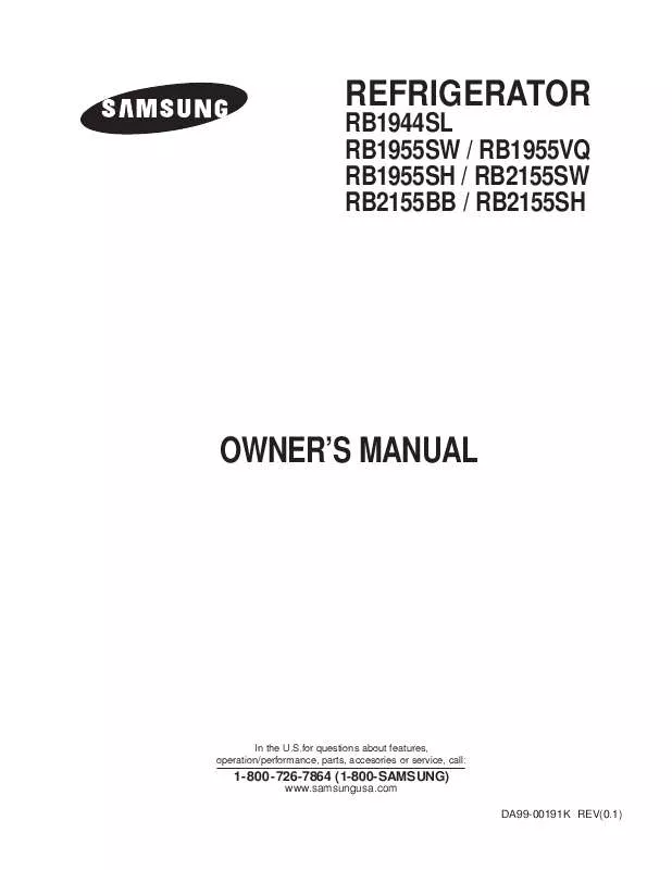 Mode d'emploi SAMSUNG RB1955SW