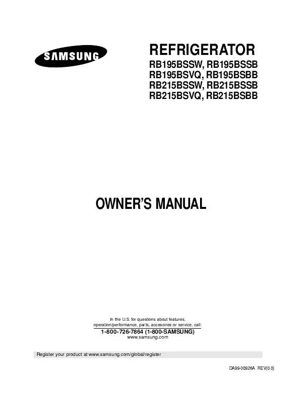 Mode d'emploi SAMSUNG RB195BSBB