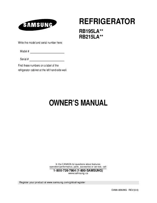 Mode d'emploi SAMSUNG RB195LASW