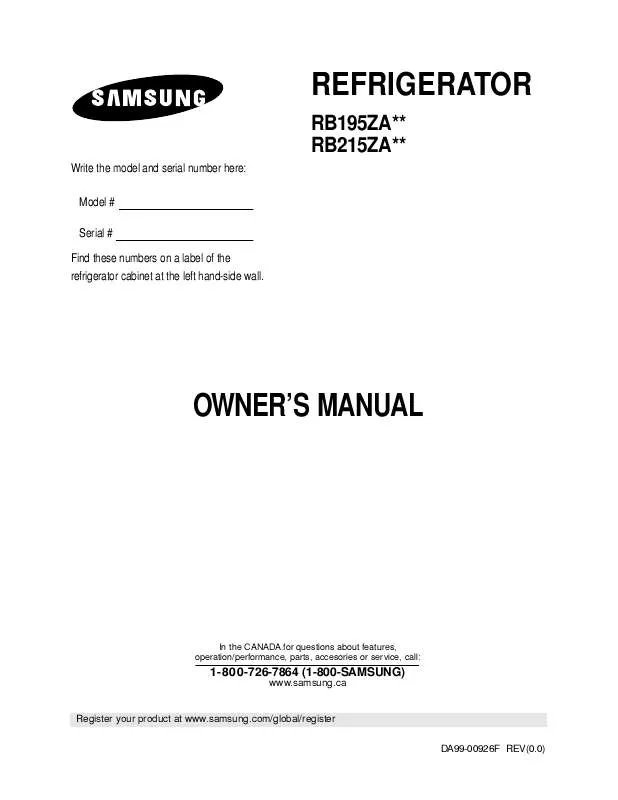 Mode d'emploi SAMSUNG RB195ZASW