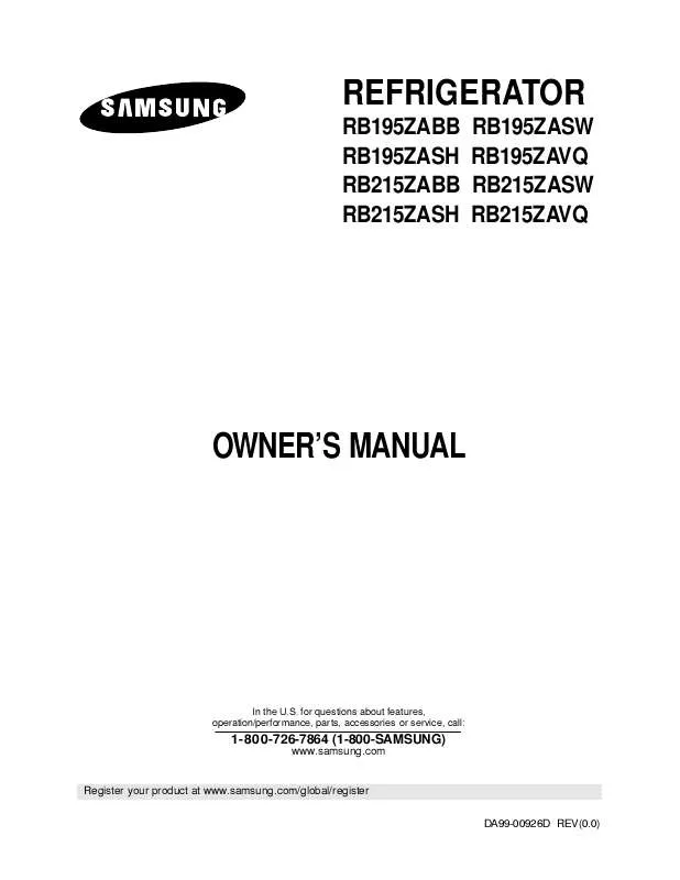 Mode d'emploi SAMSUNG RB215ZASW