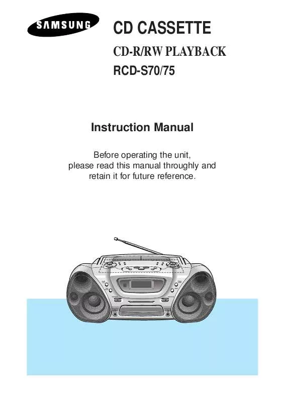Mode d'emploi SAMSUNG RCD-S75