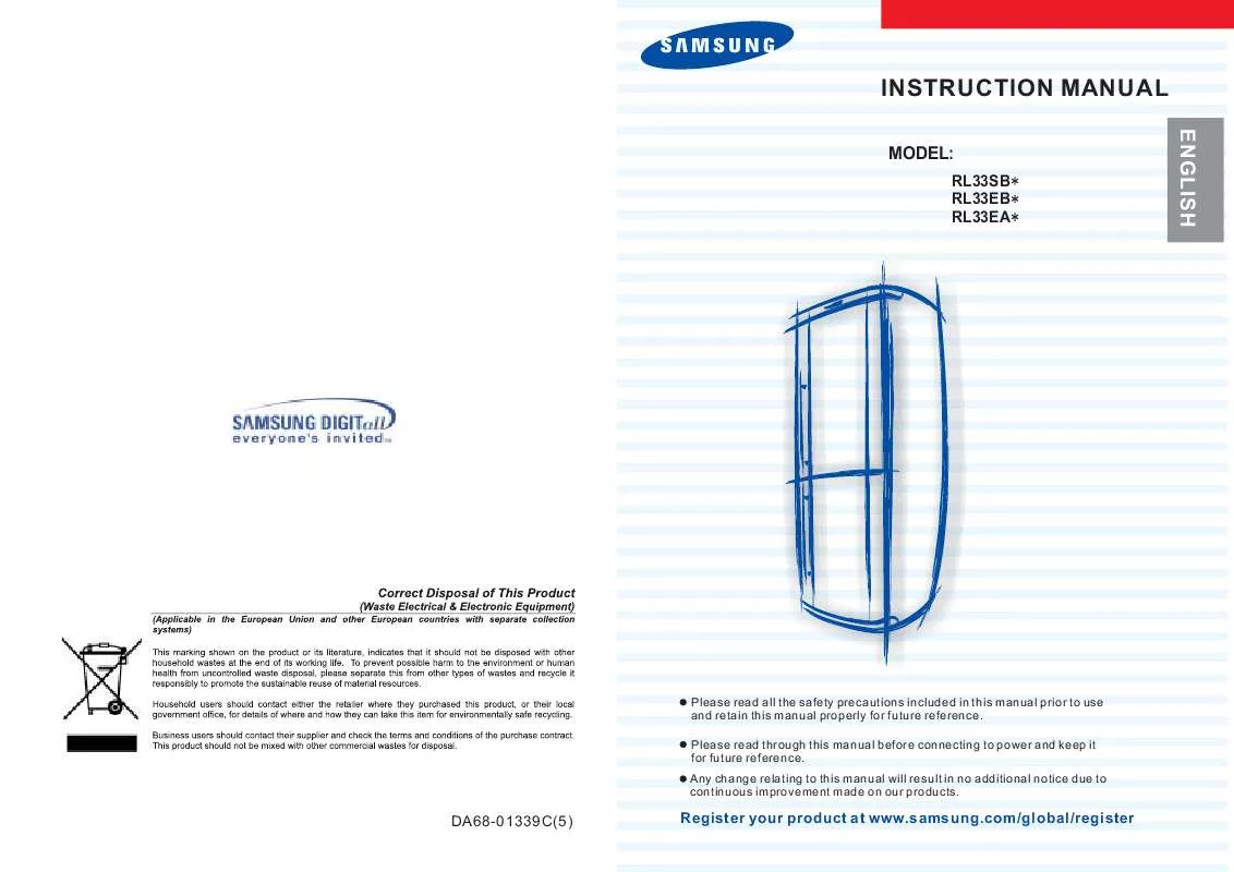 Mode d'emploi SAMSUNG RL-33SBMS