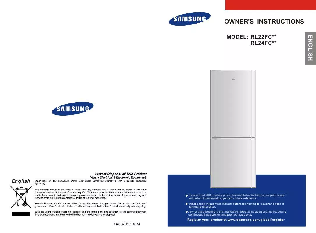 Mode d'emploi SAMSUNG RL26FCSW